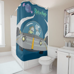 RICK UND MORTY™ Abfliegen im Raumschiff Duschvorhang