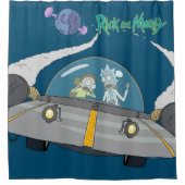 RICK UND MORTY™ | Abfliegen im Raumschiff Duschvorhang (Vorderseite)