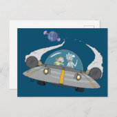 RICK UND MORTY™ | Abfliegen im Raumschiff Einladungspostkarte (Vorne/Hinten)