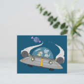 RICK UND MORTY™ | Abfliegen im Raumschiff Einladungspostkarte (Stehend Vorderseite)