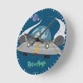 RICK UND MORTY™ | Abfliegen im Raumschiff Runde Wanduhr (Winkel)