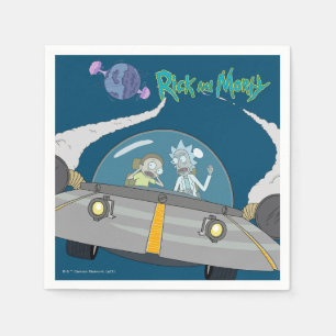 RICK UND MORTY™ Abfliegen im Raumschiff Serviette