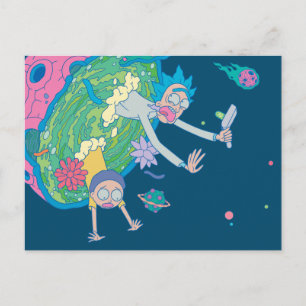 RICK UND MORTY™   Absturz vom infizierten Portal Einladungspostkarte