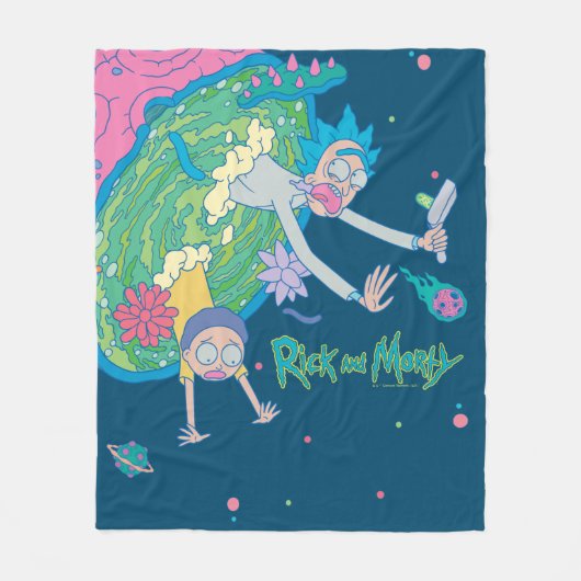 RICK UND MORTY™ | Absturz vom infizierten Portal Fleecedecke (Vorderseite)