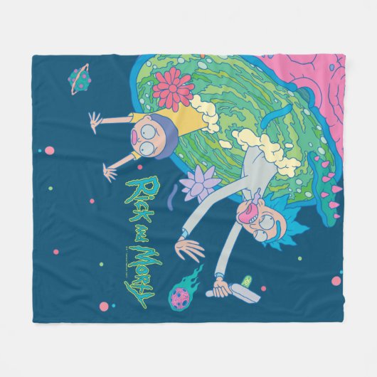 RICK UND MORTY™ | Absturz vom infizierten Portal Fleecedecke (Vorderseite (Horizontal))