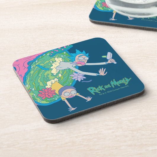 RICK UND MORTY™ | Absturz vom infizierten Portal Getränkeuntersetzer (Linke Seite)