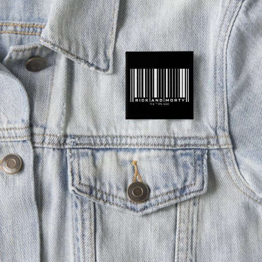 Rick und Morty Bar Code Graphic Button (Beispiel)