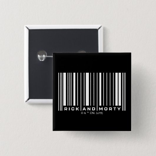 Rick und Morty Bar Code Graphic Button (Vorne & Hinten)