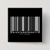 Rick und Morty Bar Code Graphic Button (Vorderseite)