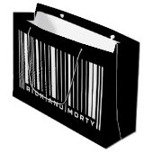 Rick und Morty Bar Code Graphic Große Geschenktüte (Vorderseite Schrägansicht)