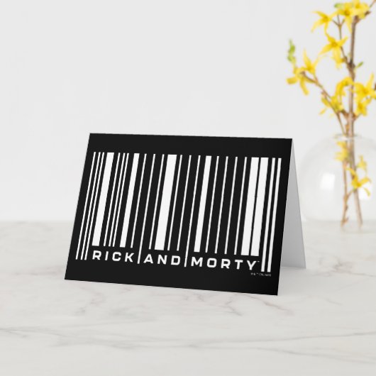 Rick und Morty Bar Code Graphic Karte (Gelbe Blume)