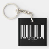 Rick und Morty Bar Code Graphic Schlüsselanhänger (Vorderseite)