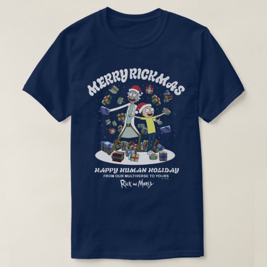 Rick und Morty Christmas frohe Rickmas glücklich M T-Shirt (Design vorne)