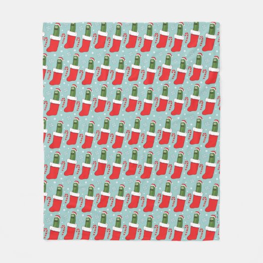 Rick und Morty | Christmas Pickle Rick Pattern Fleecedecke (Vorderseite)