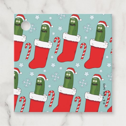 Rick und Morty | Christmas Pickle Rick Pattern Geschenkanhänger (Vorderseite)