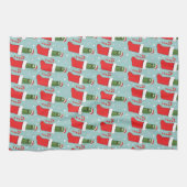 Rick und Morty | Christmas Pickle Rick Pattern Geschirrtuch (Horizontal)