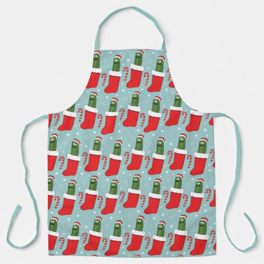Rick und Morty | Christmas Pickle Rick Pattern Schürze (Vorderseite)