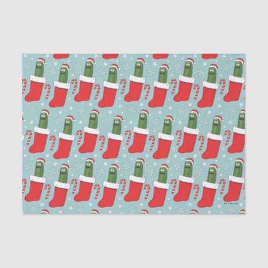 Rick und Morty | Christmas Pickle Rick Pattern Seidenpapier (Vorderseite)