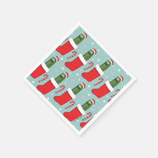 Rick und Morty | Christmas Pickle Rick Pattern Serviette (Ecke)