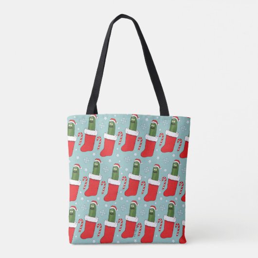 Rick und Morty | Christmas Pickle Rick Pattern Tasche (Rückseite)