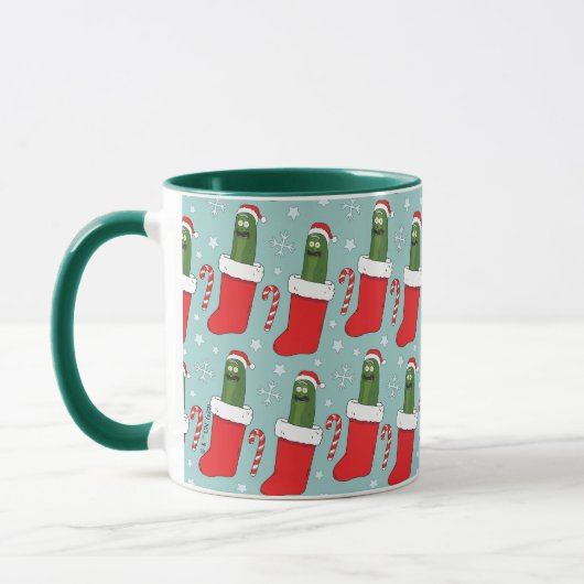 Rick und Morty | Christmas Pickle Rick Pattern Tasse (Links)