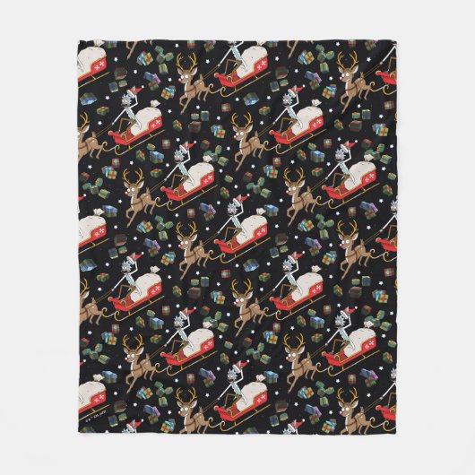 Rick und Morty | Christmas Reindeer Sleigh Pattern Fleecedecke (Vorderseite)
