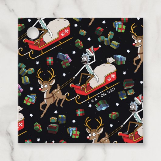 Rick und Morty | Christmas Reindeer Sleigh Pattern Geschenkanhänger (Vorderseite)