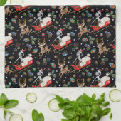 Rick und Morty | Christmas Reindeer Sleigh Pattern Geschirrtuch (Gefaltet)