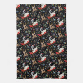 Rick und Morty | Christmas Reindeer Sleigh Pattern Geschirrtuch (Vertikal)