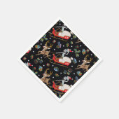 Rick und Morty | Christmas Reindeer Sleigh Pattern Serviette (Ecke)