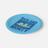 RICK UND MORTY™ | Durchqueren des Portals Pappteller (Schrägansicht)