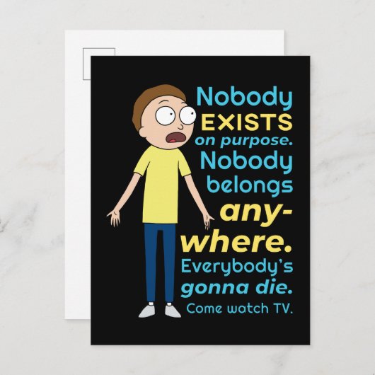 RICK UND MORTY™ | Es gibt keinen Zweck Einladungspostkarte (Vorne/Hinten)