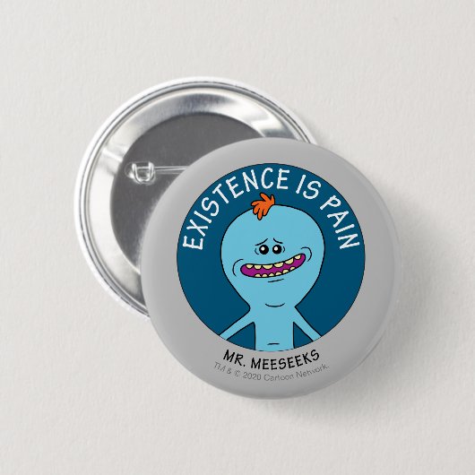 RICK UND MORTY™ | Existenz ist Schmerz Button (Vorne & Hinten)