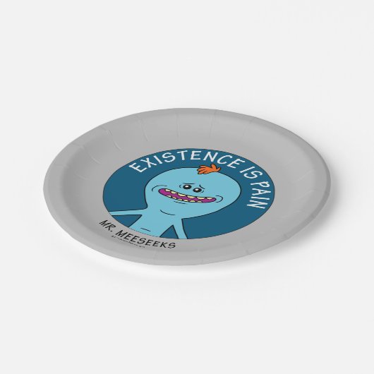 RICK UND MORTY™ | Existenz ist Schmerz Pappteller (Schrägansicht)