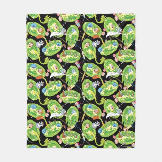 RICK UND MORTY™ | Fallende durch Portale Muster Fleecedecke (Vorderseite)