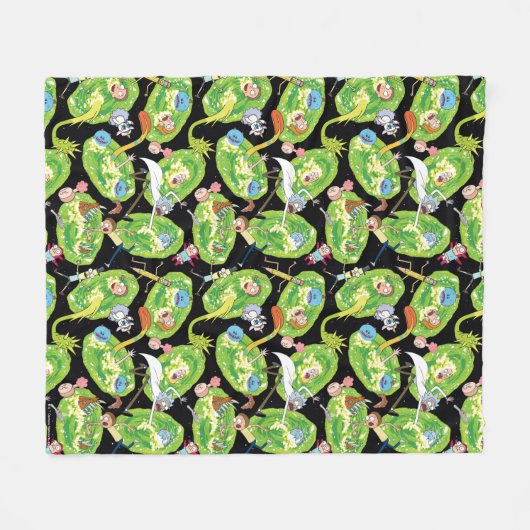 RICK UND MORTY™ | Fallende durch Portale Muster Fleecedecke (Vorderseite (Horizontal))