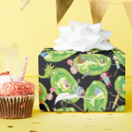 RICK UND MORTY™ | Fallende durch Portale Muster Geschenkpapier
