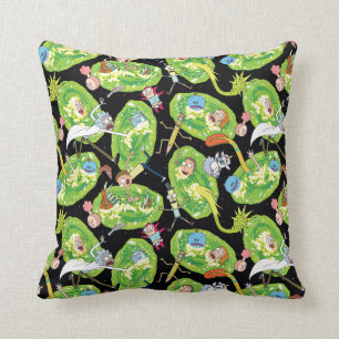 RICK UND MORTY™ Fallende durch Portale Muster Kissen