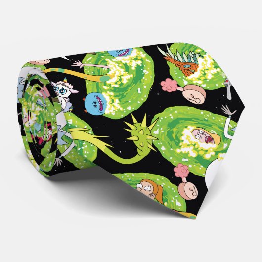 RICK UND MORTY™ | Fallende durch Portale Muster Krawatte (Gerollt)