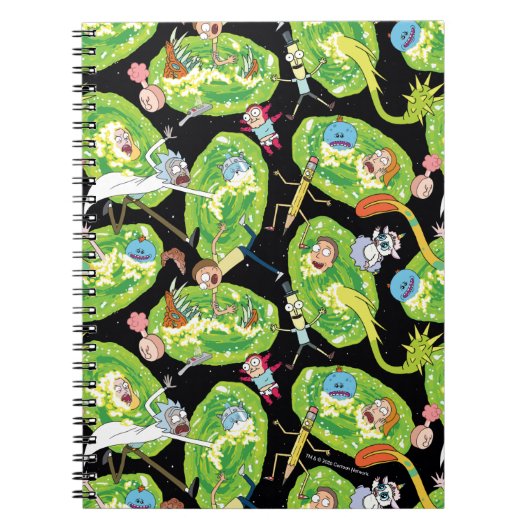 RICK UND MORTY™ | Fallende durch Portale Muster Notizblock (Vorderseite)