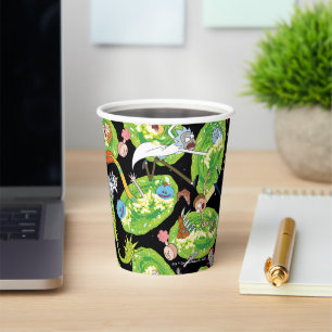RICK UND MORTY™ Fallende durch Portale Muster Pappbecher