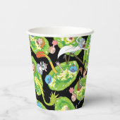 RICK UND MORTY™ | Fallende durch Portale Muster Pappbecher (Rückseite)