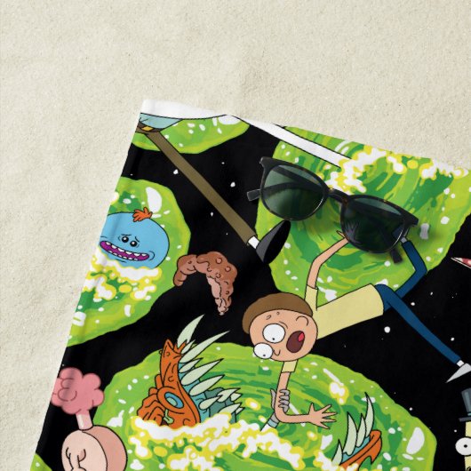 RICK UND MORTY™ | Fallende durch Portale Muster Strandtuch (Beispiel)
