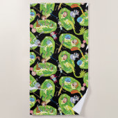 RICK UND MORTY™ | Fallende durch Portale Muster Strandtuch (Vorderseite)