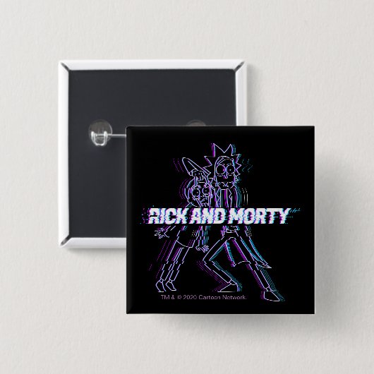 RICK UND MORTY™ | Glitched Rick and Morty Button (Vorne & Hinten)