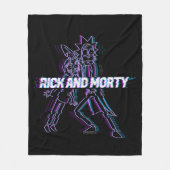 RICK UND MORTY™ | Glitched Rick and Morty Fleecedecke (Vorderseite)