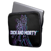 RICK UND MORTY™ | Glitched Rick and Morty Laptopschutzhülle (Vorderseite Links)