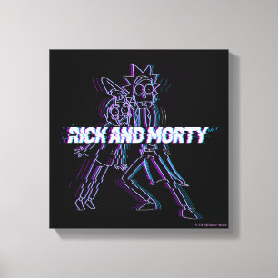 RICK UND MORTY™   Glitched Rick and Morty Leinwanddruck