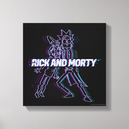 RICK UND MORTY™ | Glitched Rick and Morty Leinwanddruck (Vorderseite)