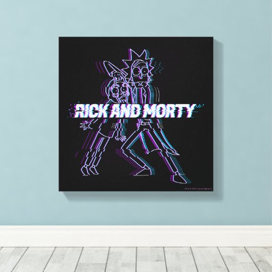 RICK UND MORTY™ | Glitched Rick and Morty Leinwanddruck (Insitu (Holzboden))
